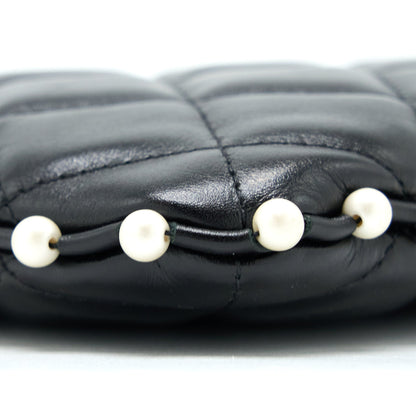 Chanel O-Case Pouch Pearl/Aged Calfskin Black L