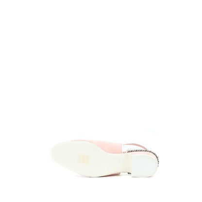 Chanel Size 35.5 Slingback Heel Suede/Patent Pink/White