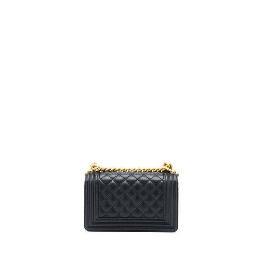Chanel Small Boy Bag Caviar Black  (Microchip )