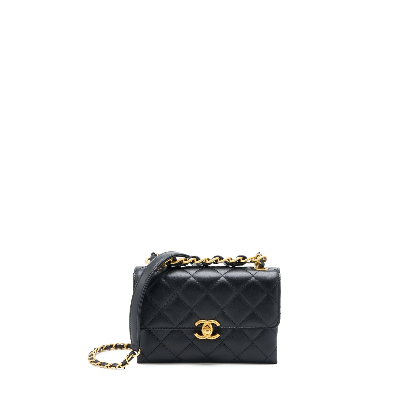 Chanel 22S Seasonal Flap Bag Calfskin Black Brushed