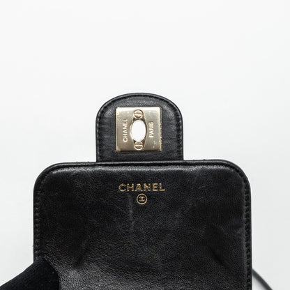 Chanel Phone Holder With Chain Lambskin Black L