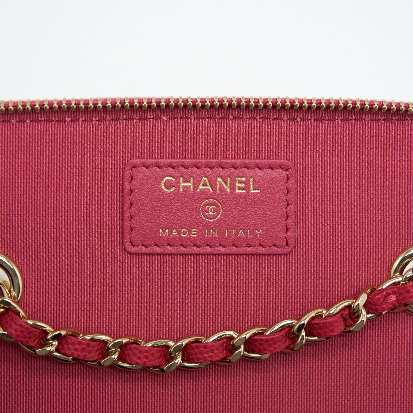 Chanel Long Vanity Case Caviar Hot Pink L
