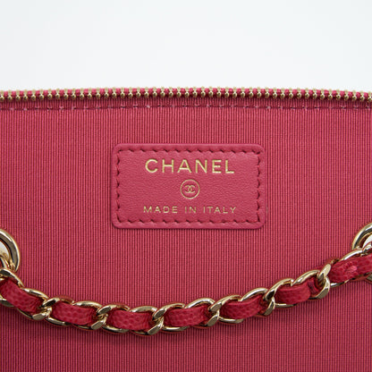 Chanel Long Vanity Case Caviar Hot Pink L