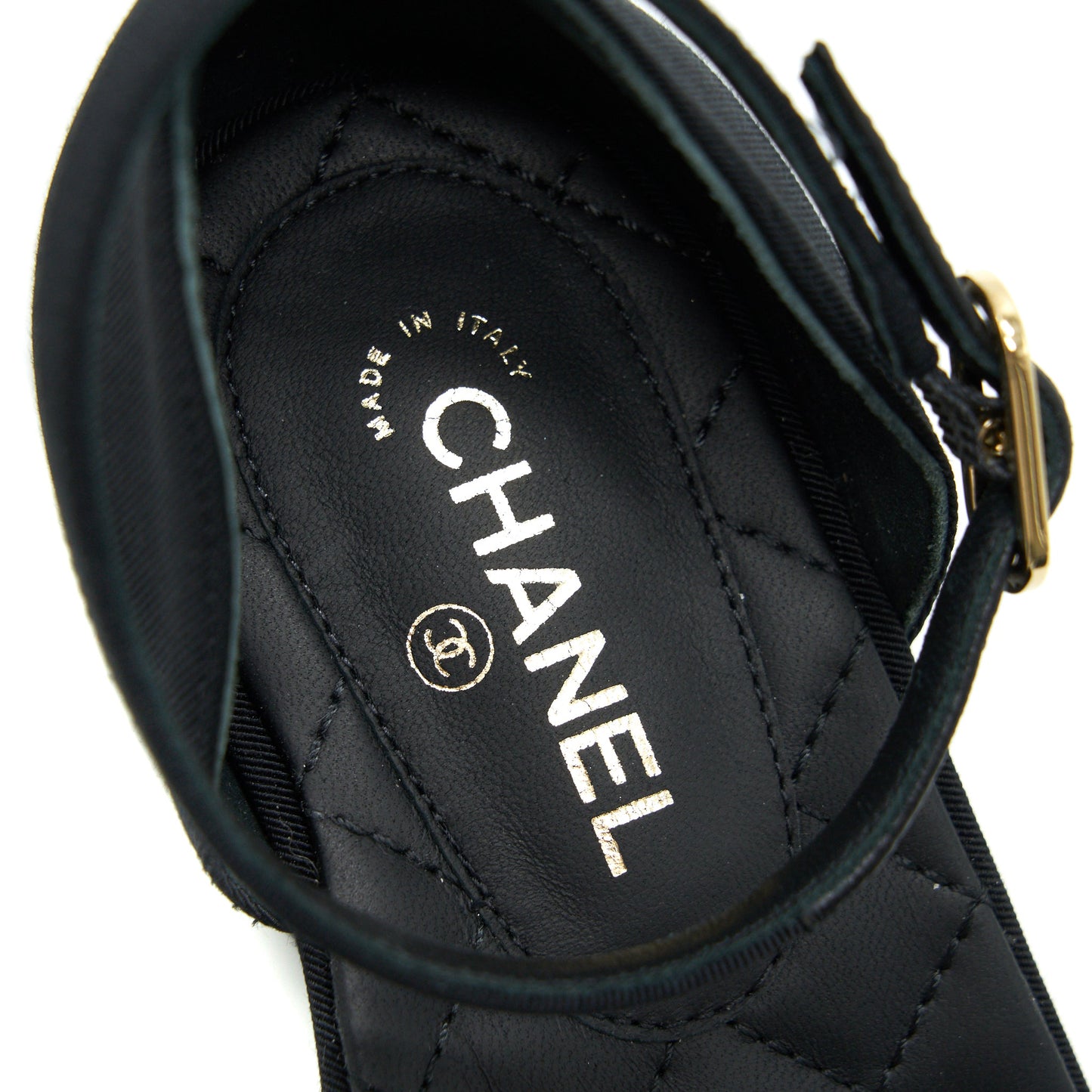 Chanel Size 38 Black Low Heel Pumps