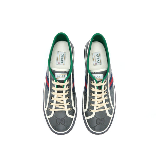 Gucci Size 10 Men‘s Sneakers Off the Grid Webbing-Trimmed Monogrammed Econyl Canvas