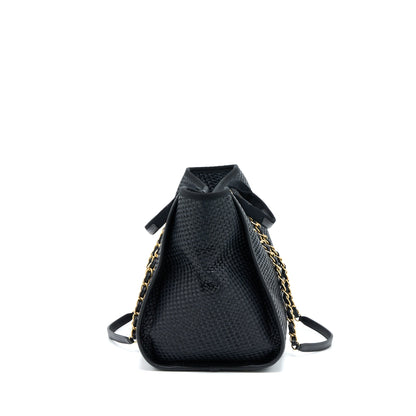 Chanel Black Raffia Deauville Tote Bag
