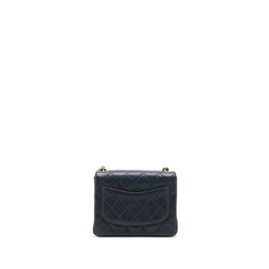 Chanel Vintage Square Flap Bag Lambskin Black