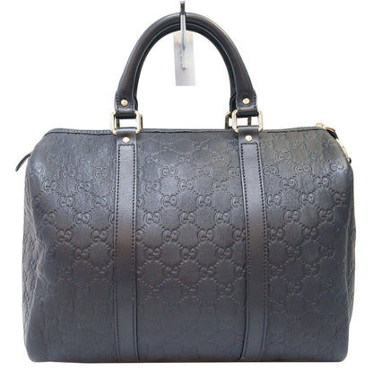 GUCCI 265697 GG Guccissima Leather Black Boston Bag