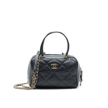 Chanel Black Lambskin Bowling Bag