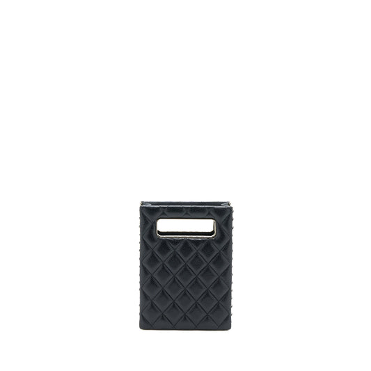 Chanel Vertical Evening Chain Bag Caviar Black L (Microchip)