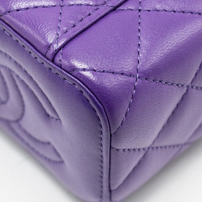 Chanel 22A Mini Vanity Case Lambskin Purple L (Microchip)