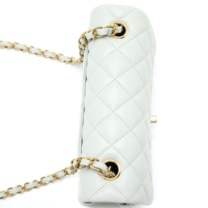 Chanel 23C Mini Rectangular Flap Bag Lambskin Light Grey L (Microchip)