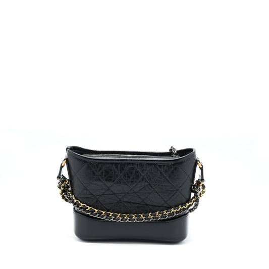 Chanel Small Gabrielle Hobo Bag Black With Multicolour Hardware (Microchip)