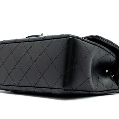 Chanel mini rectangular flap bag lambskin black  (microchip)