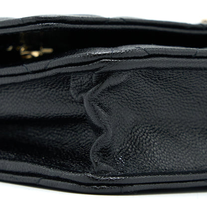Chanel 22B Detail CC Logo Wallet On Chain Caviar Black L (Microchip)