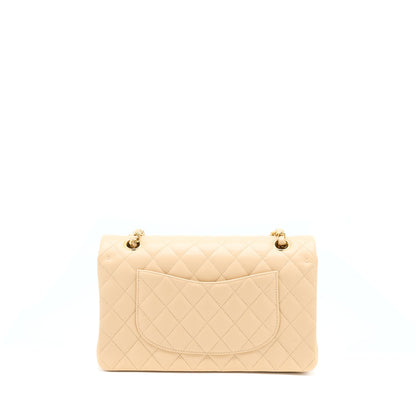 Chanel Medium Classic Flap Bag Lambskin Beige L (Microchip)