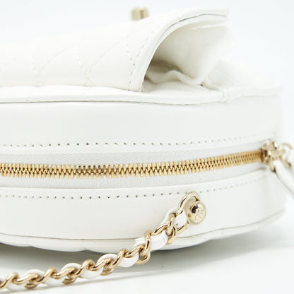 Chanel 22S Heart Bag Lambskin White L