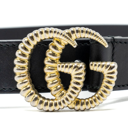 Gucci size 75 30mm GG marmont belt with double G buckle black