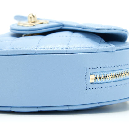 Chanel 22S Small Heart Bag Lambskin Light Blue L