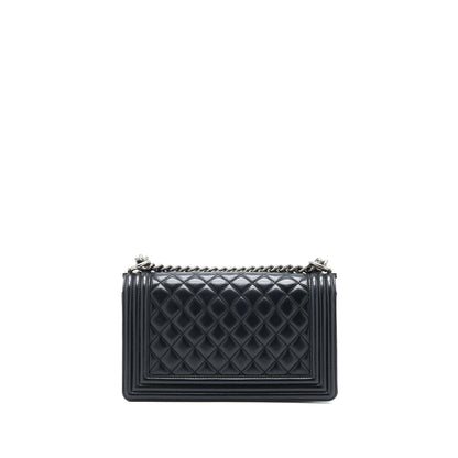 Chanel Medium Boy Bag Lambskin Black Ruthenium