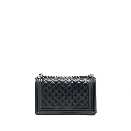 Chanel Medium Boy Bag Lambskin Black Ruthenium