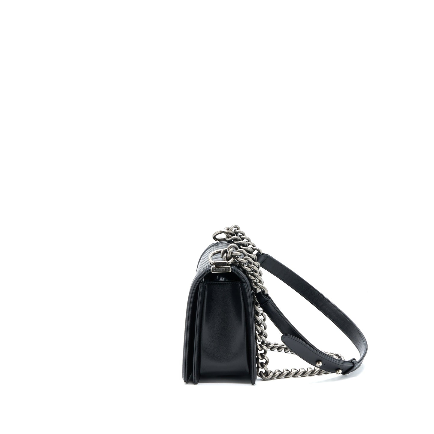 Chanel Medium Boy Bag Lambskin Black Ruthenium