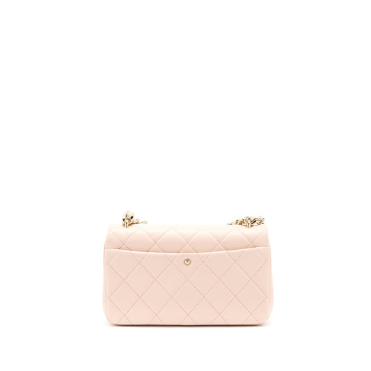 Chanel 22C Rectangular Flap Bag with Giant Top Handle Lambskin Pink L(Microchip)