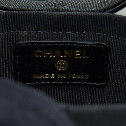 Chanel Mini Round Vanity With Chain Lambskin Black L