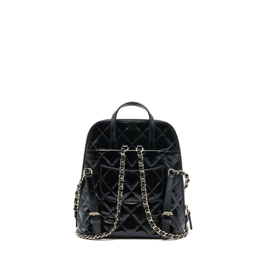 Chanel 22A Backpack Patent Black L (Microchip)