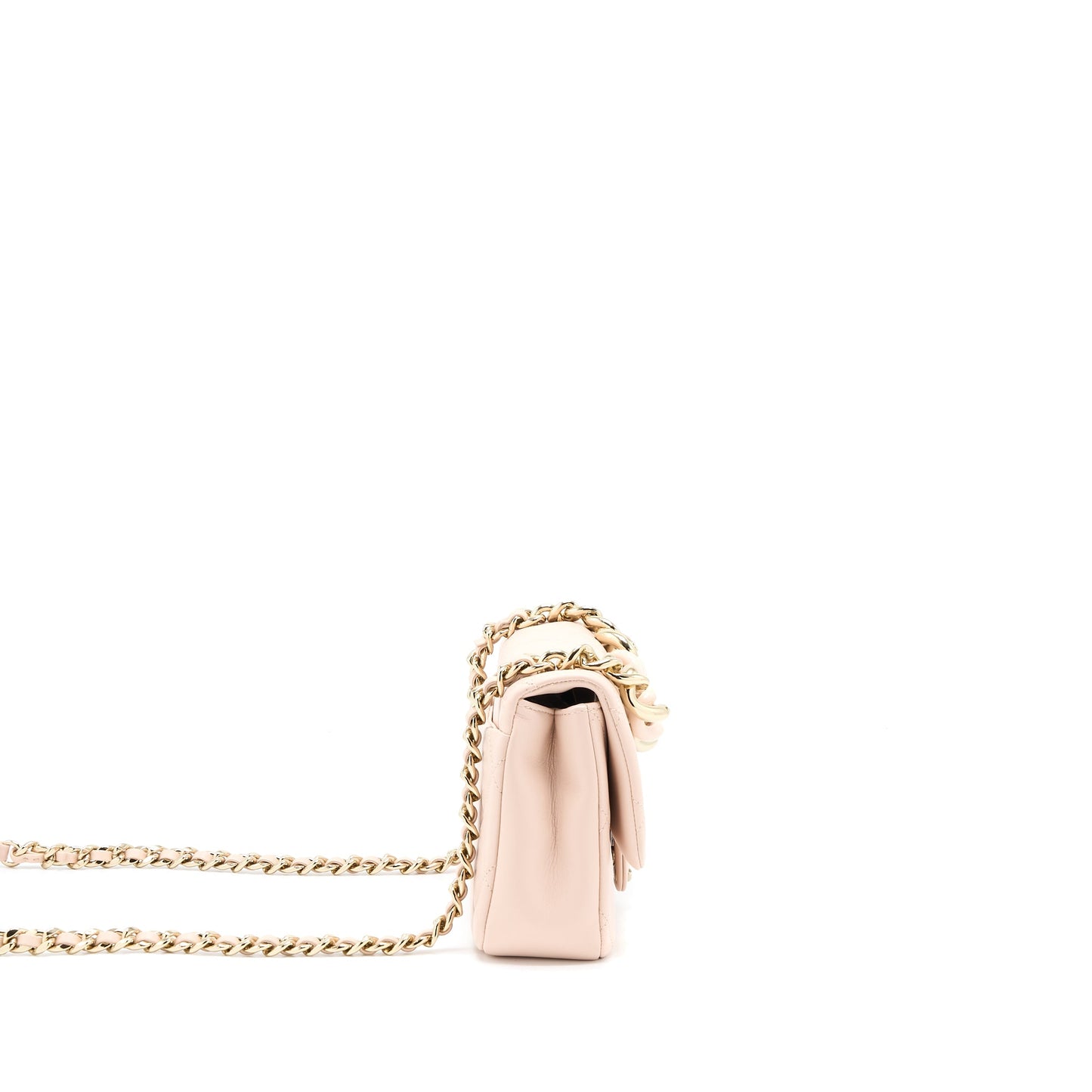 Chanel 22C Rectangular Flap Bag with Giant Top Handle Lambskin Pink L(Microchip)
