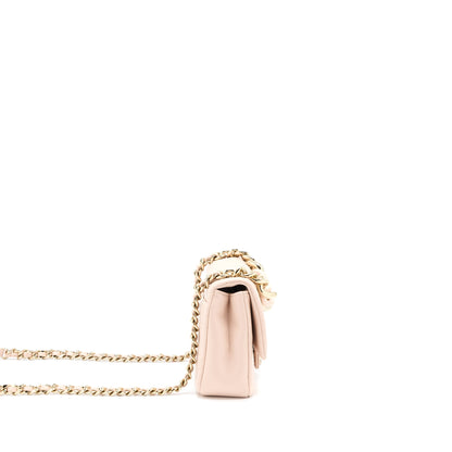 Chanel 22C Rectangular Flap Bag with Giant Top Handle Lambskin Pink L(Microchip)
