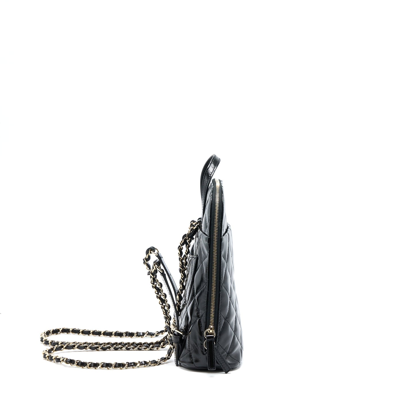 Chanel 22A Backpack Patent Black L (Microchip)