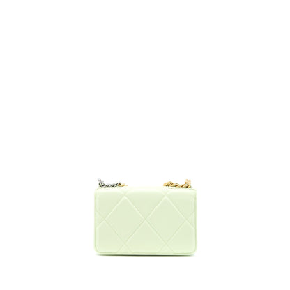 Chanel 19 Wallet on Chain Lambskin Light Green Multicolour Hardware (Microchip)