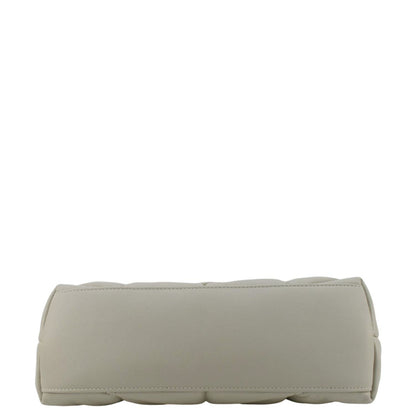 YVES SAINT LAURENT Loulou Puffer Quilted Leather Shoulder Bag Light Grey