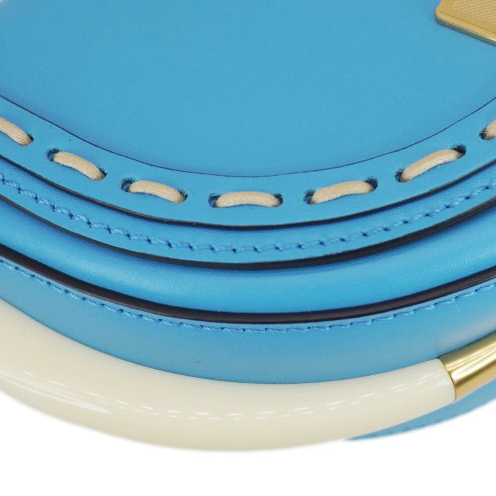 FENDI Moonlight Leather Crossbody Saddle Bag Blue
