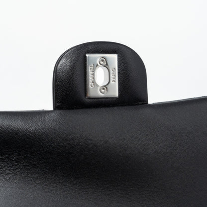 Chanel mini rectangular flap bag lambskin black   (microchip)