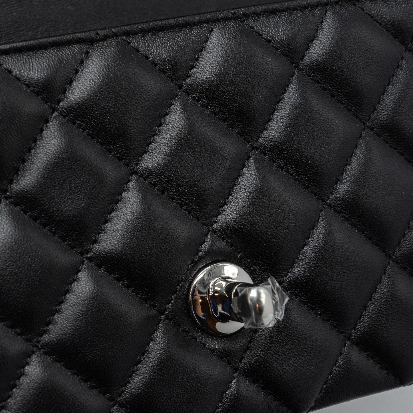 Chanel mini rectangular flap bag lambskin black   (microchip)