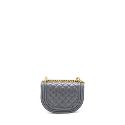 Chanel 22A Boy Messenger Bag Caviar Grey  (Microchip)