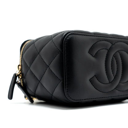 Chanel Pearl Crush Long Vanity with Chain Lambskin Black  (Microchip)