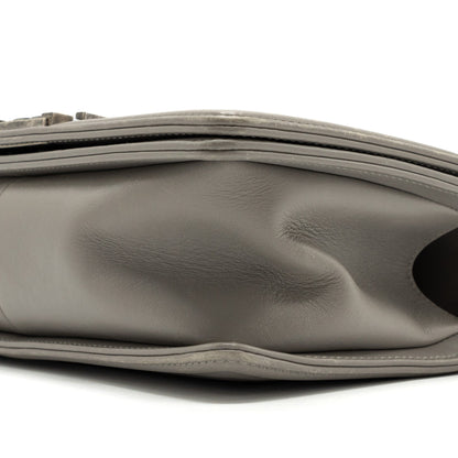 Chanel Medium Boy Bag Calfskin Grey Ruthenium Silver Hardware