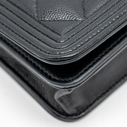Chanel Boy Wallet On Chain Caviar Black