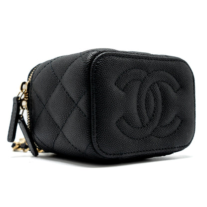 Chanel Mini Vanity With Chain Caviar Black L (Microchip)
