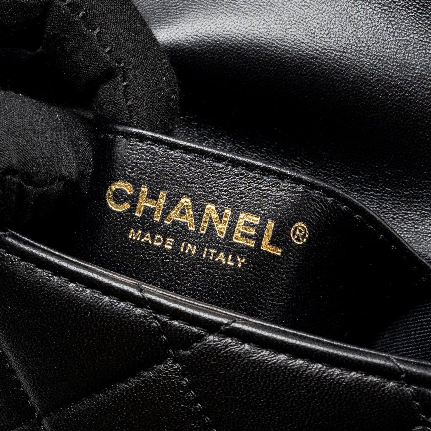 Chanel mini Square Flap Bag with Giant Chain Lambskin  (Microchip)