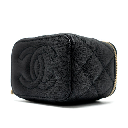 Chanel Mini Vanity With Chain Caviar Black L (Microchip)