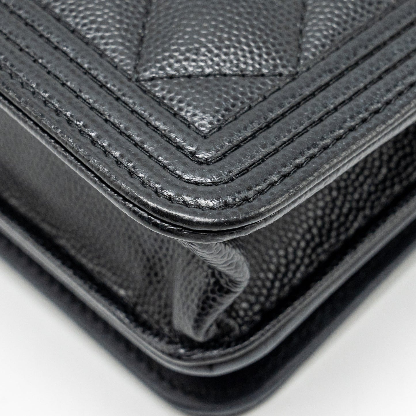 Chanel Boy Wallet On Chain Caviar Black