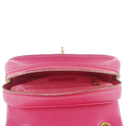CHANEL Multi Chain Quilted Caviar Leather Backpack Pink