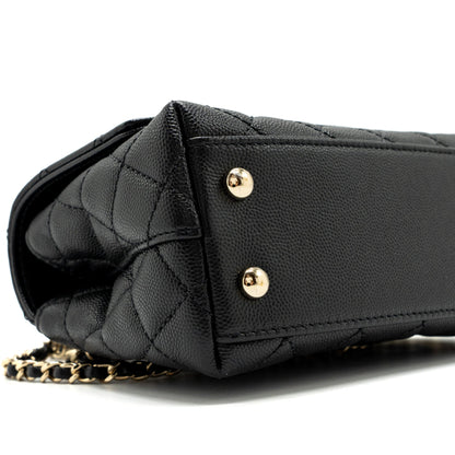 Chanel Coco Handle Extra Mini Caviar Black L(Microchip)