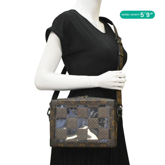 LOUIS VUITTON Chess Soft Trunk Monogram Canvas Crossbody Bag Brown