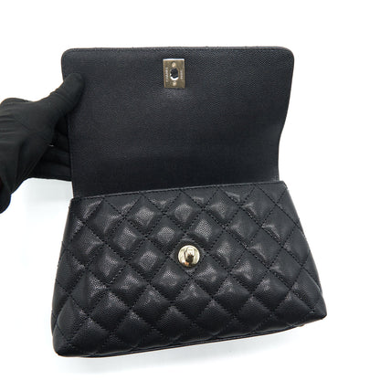 Chanel 22P Small Coco Handle Caviar Black L