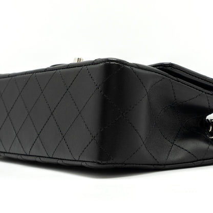 Chanel mini rectangular flap bag lambskin black with  (microchip)